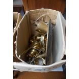 Large box of brass ware