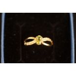 9ct Gold diamond & peridot ring Size P