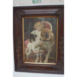 Early framed print in ornate frame