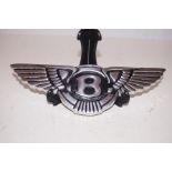 Chrome Bentley B wall plaque Height 30 cm