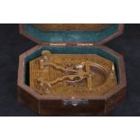 Boxed brass sundial compass cox London