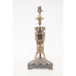 Classical style brass table lamp on marble base