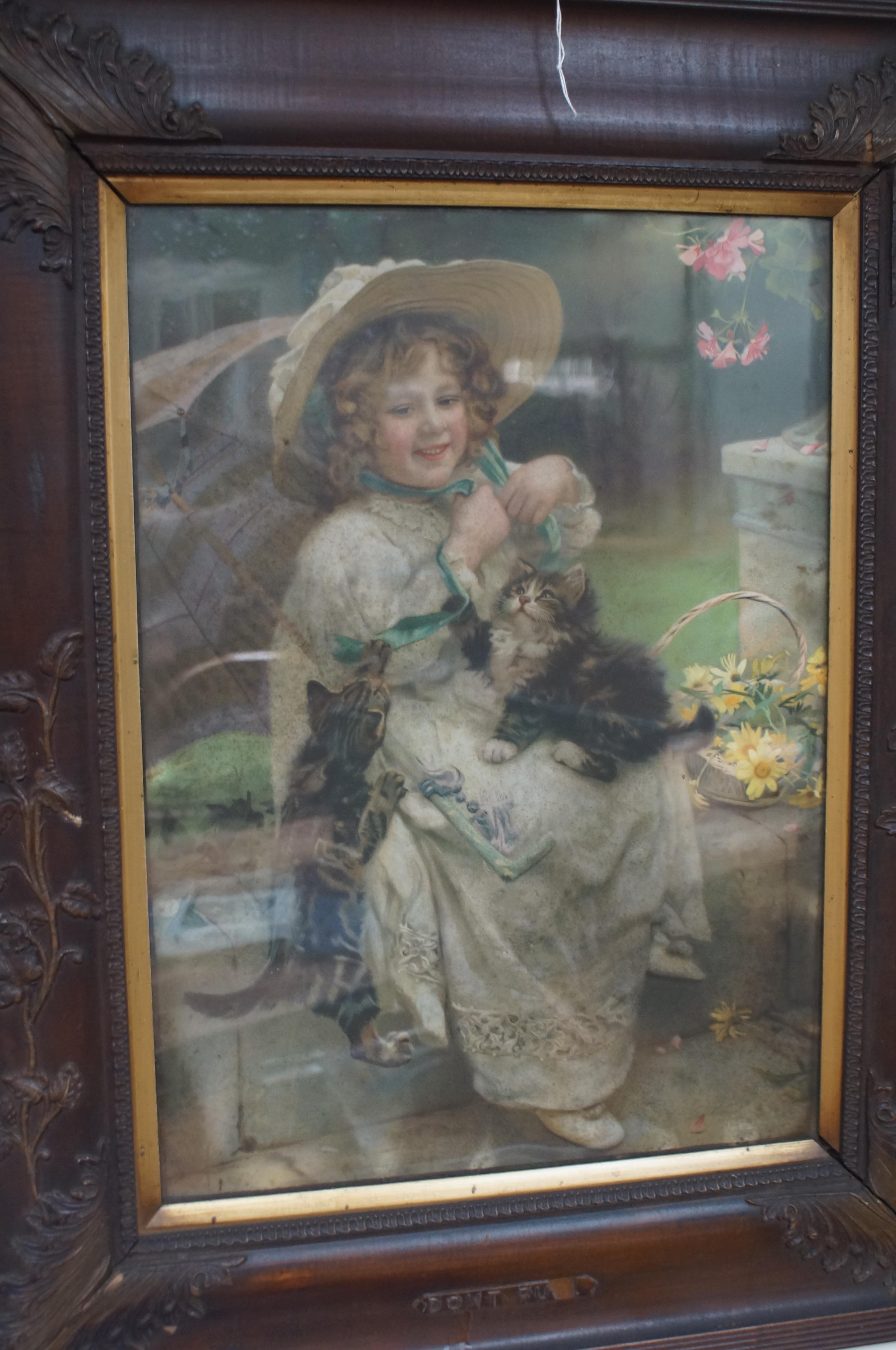 Early framed print in ornate frame