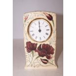 Moorcroft chocolate cosmos clock Height 16 cm