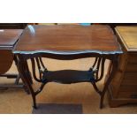 Edwardian mahogany side table with presentation pl