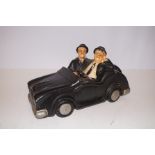 Stoneware model of laurel & Hardy Length 30 cm