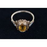 9ct Gold ring set with citrine Size W