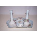 Early 20th century dressing table set with rose de