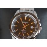 Gents Seiko kinetic wristwatch boxed & papers