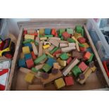 Box of vintage building blocks