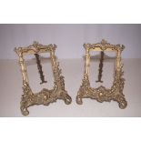 Pair of brass photo frames