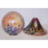 2 Art glass lamp shades