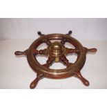 Ships wheel (Brass & wood) Diameter 46 cm