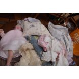 Collection of dolls, teddy bears & welsh blanket