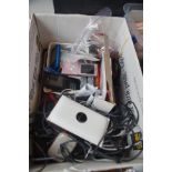 Box of vintage mobile phones & other electricals