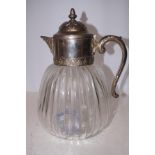 Ewer jug with silver plated rim & handle