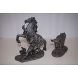 2x Spelter figures