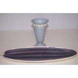 Poole pottery dish together with a Wedgwood vase