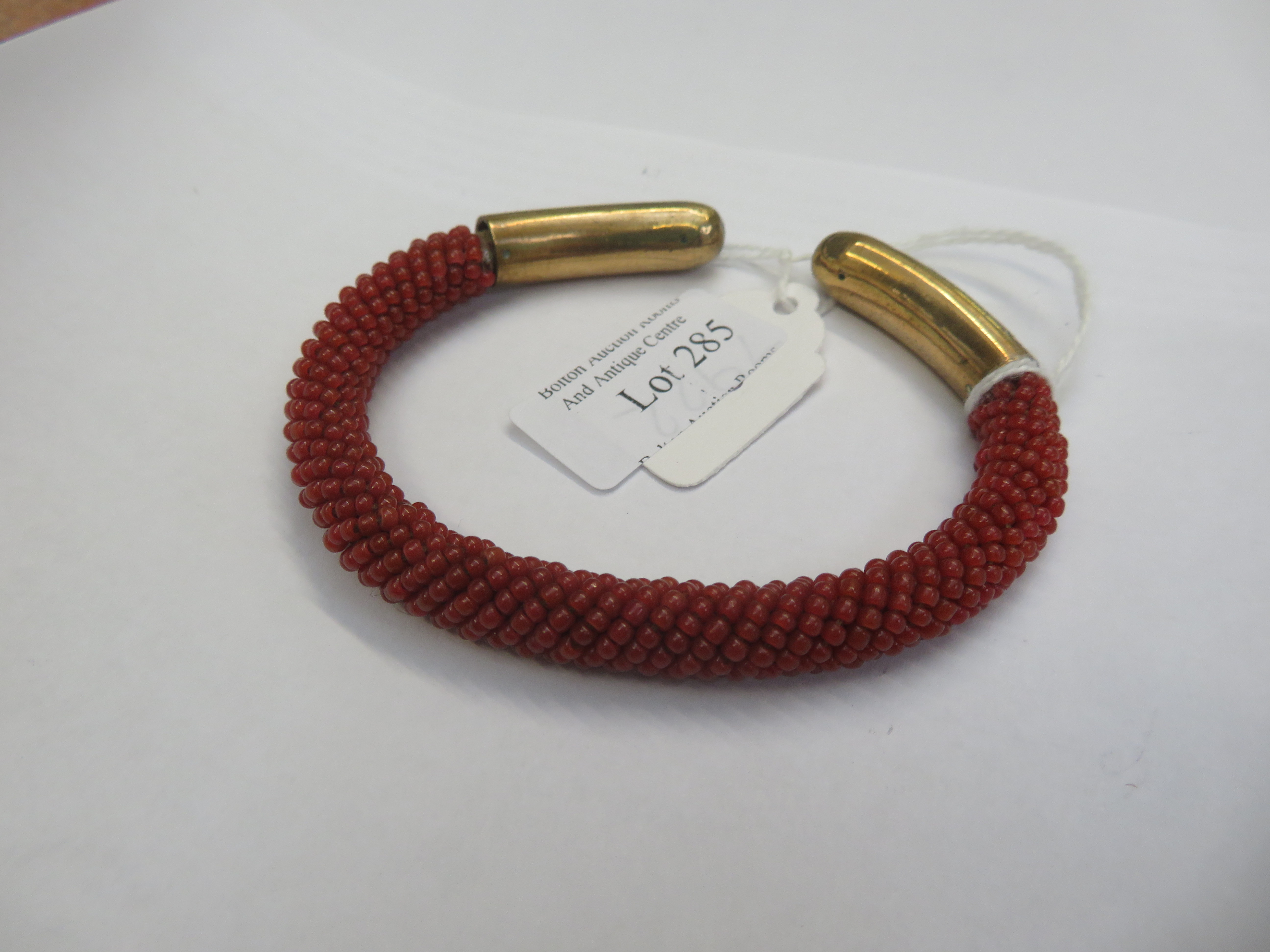 Late Victorian Coral bangle with gold plated tips - Image 15 of 20