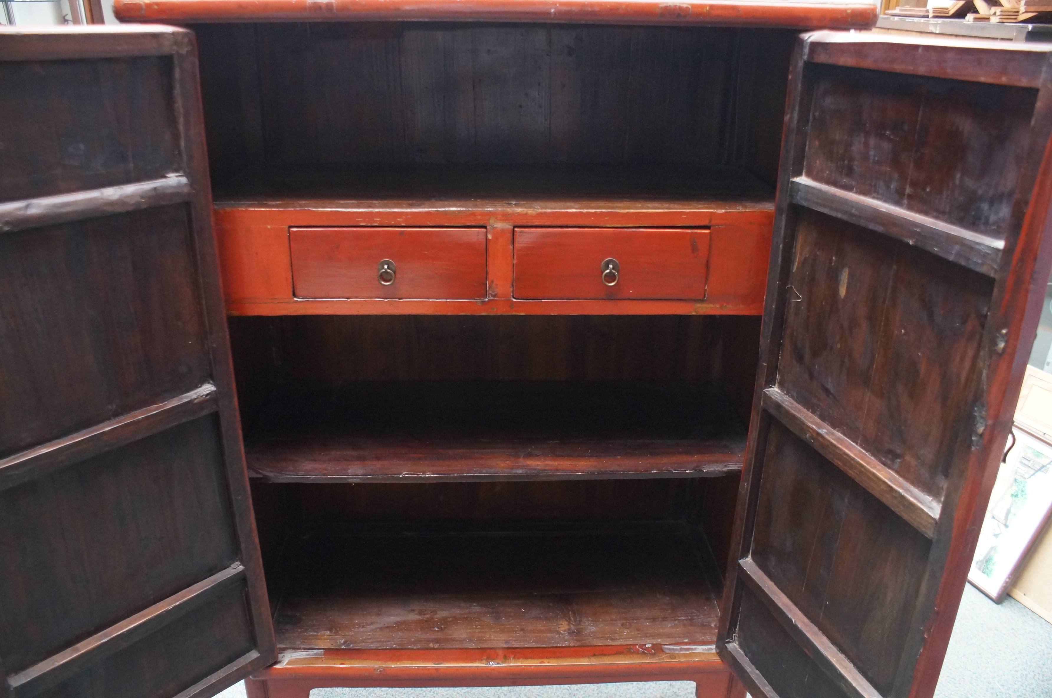 Chinese 2 door cupboard with integral drawers 142 - Image 4 of 4