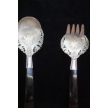 Possibly low grade silver Arabic fork & spoon with