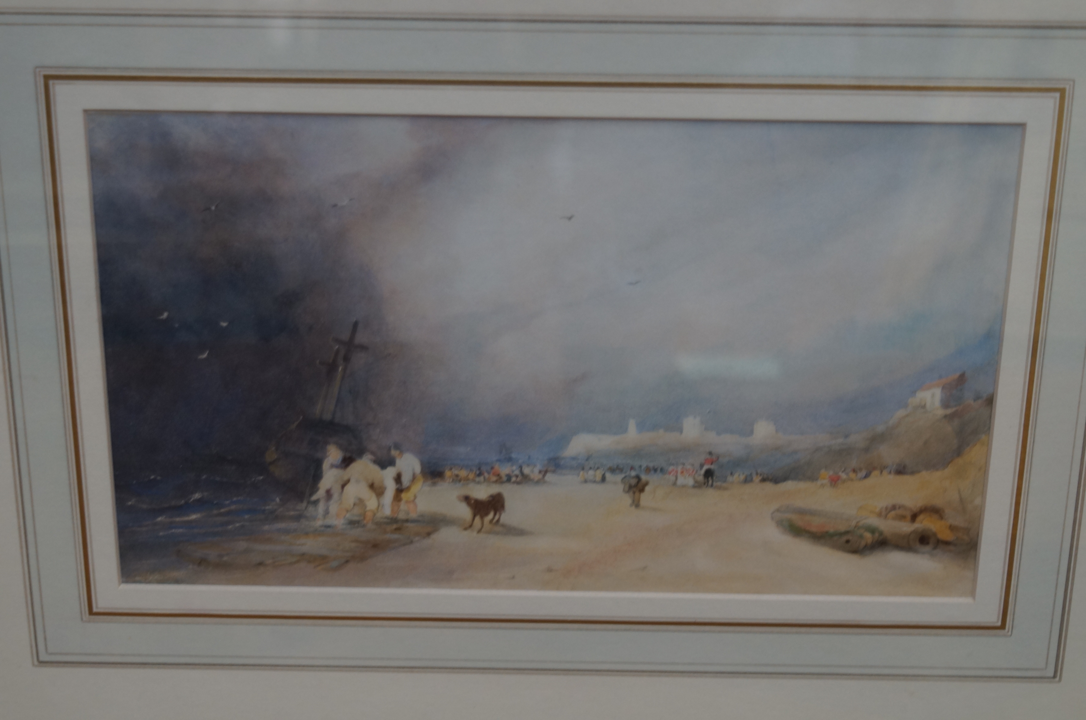 Early framed watercolour by J W Carmichael No 6