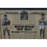 Framed Newspaper, February 1971 Joe Frazier and Ca