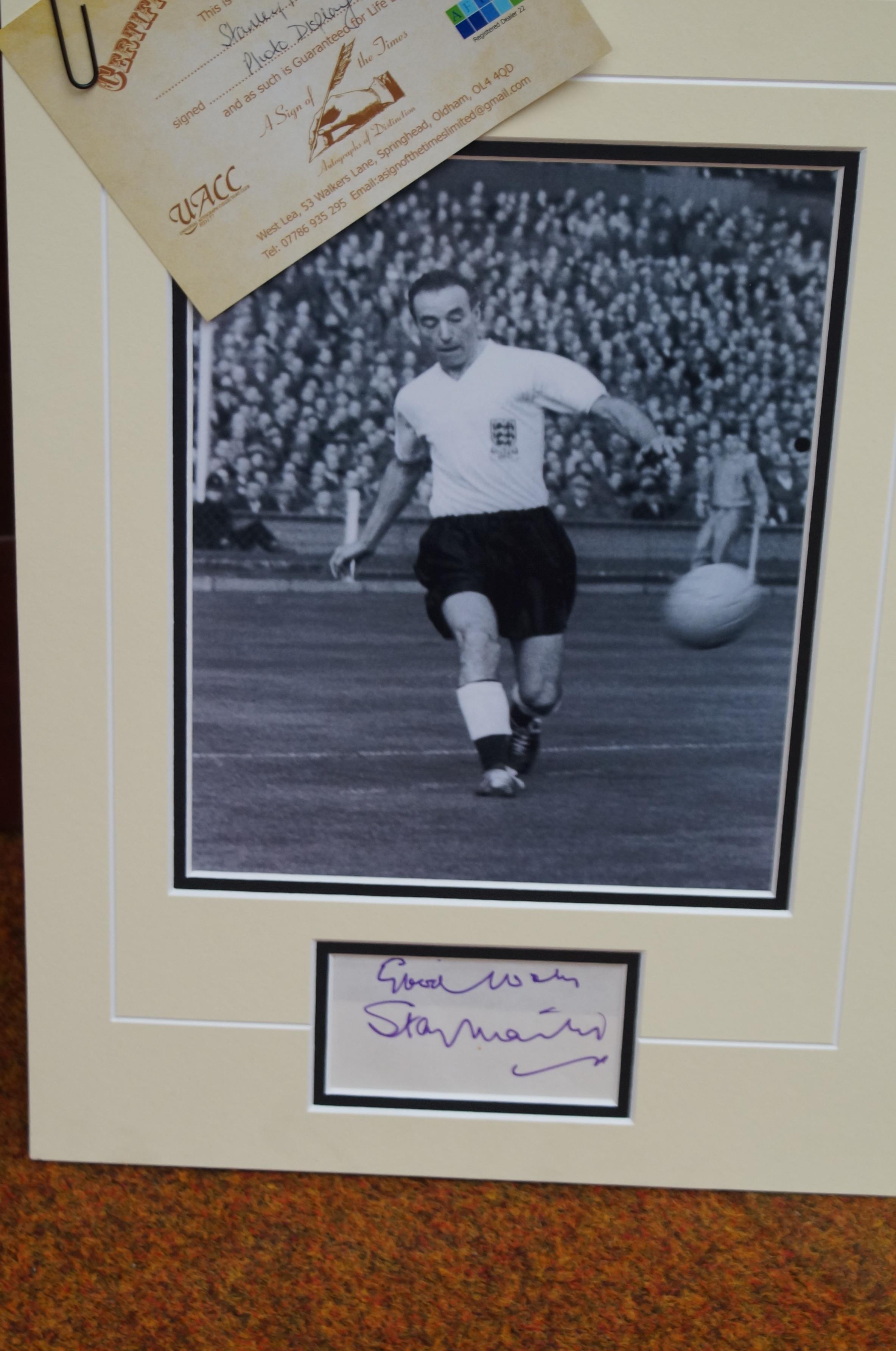 Photograph of Stanley Matthews, with separate auto