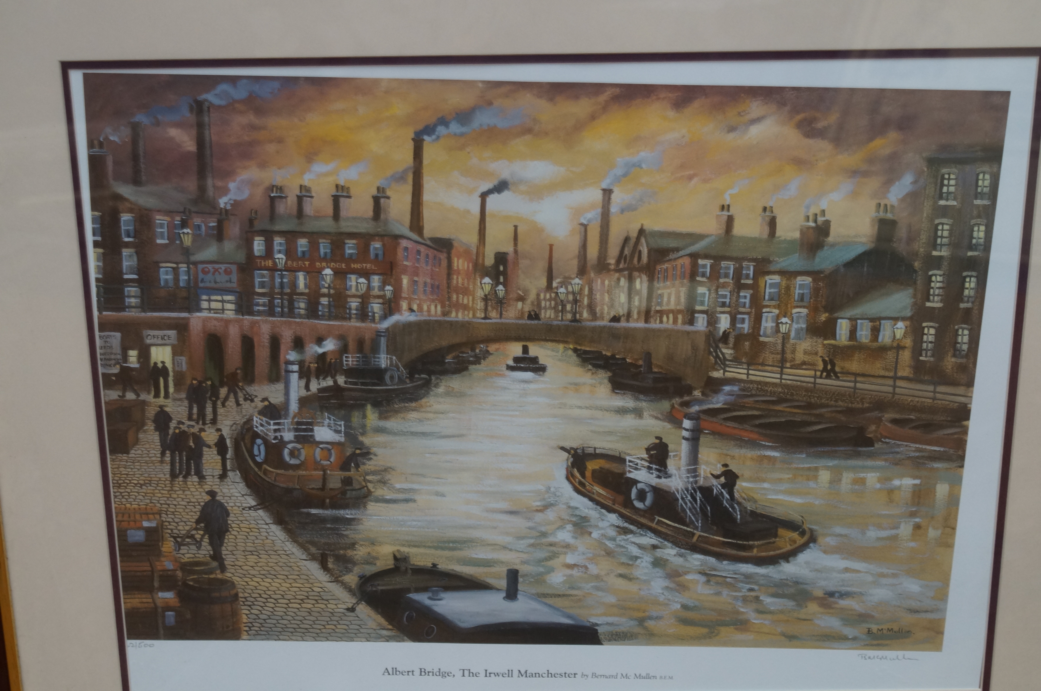 Framed and signed print by Bernard Mc Mullen title