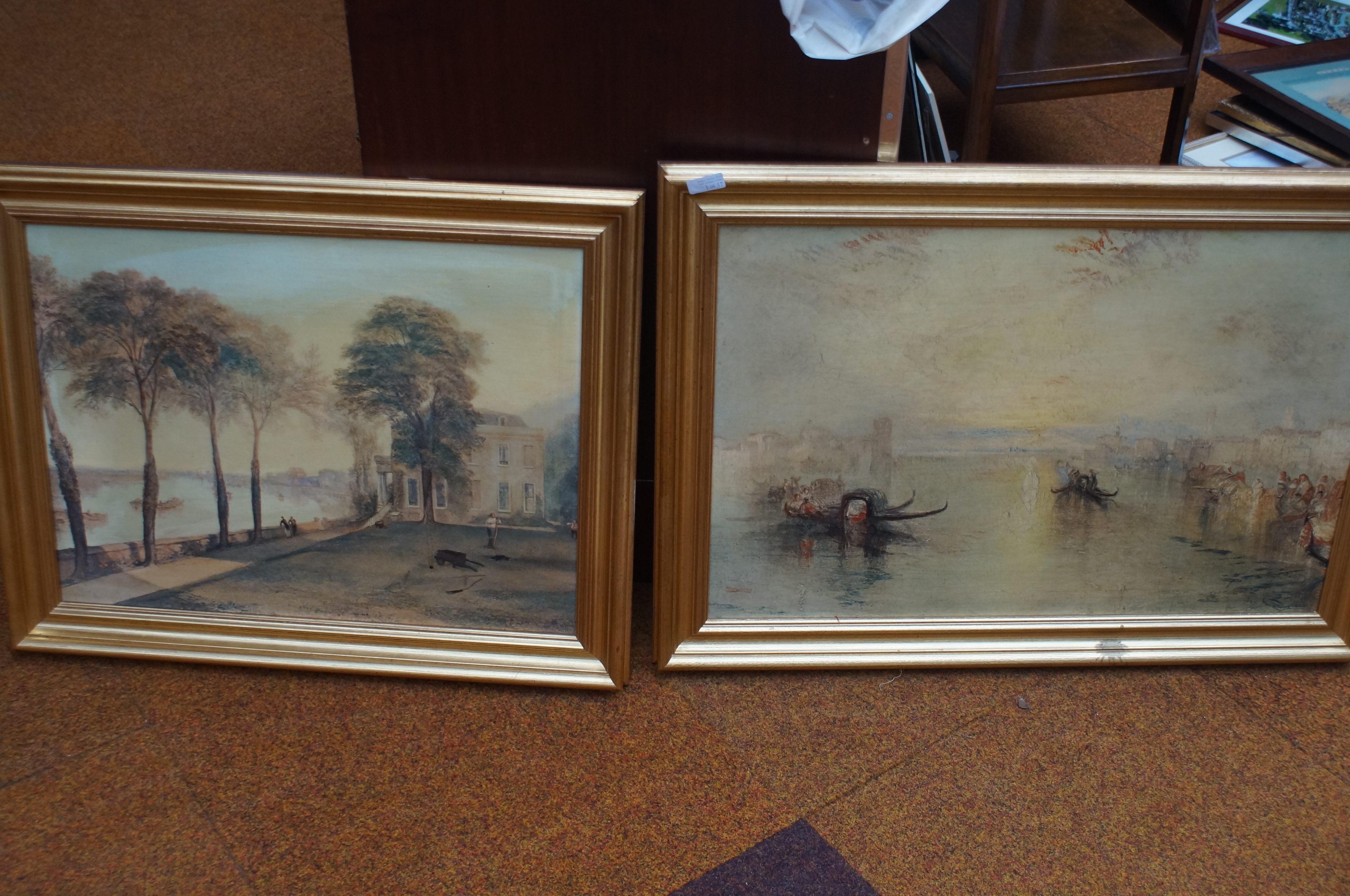 Two framed prints on Canvas, J. M. W. Turner, larg