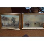 Two framed prints on Canvas, J. M. W. Turner, larg