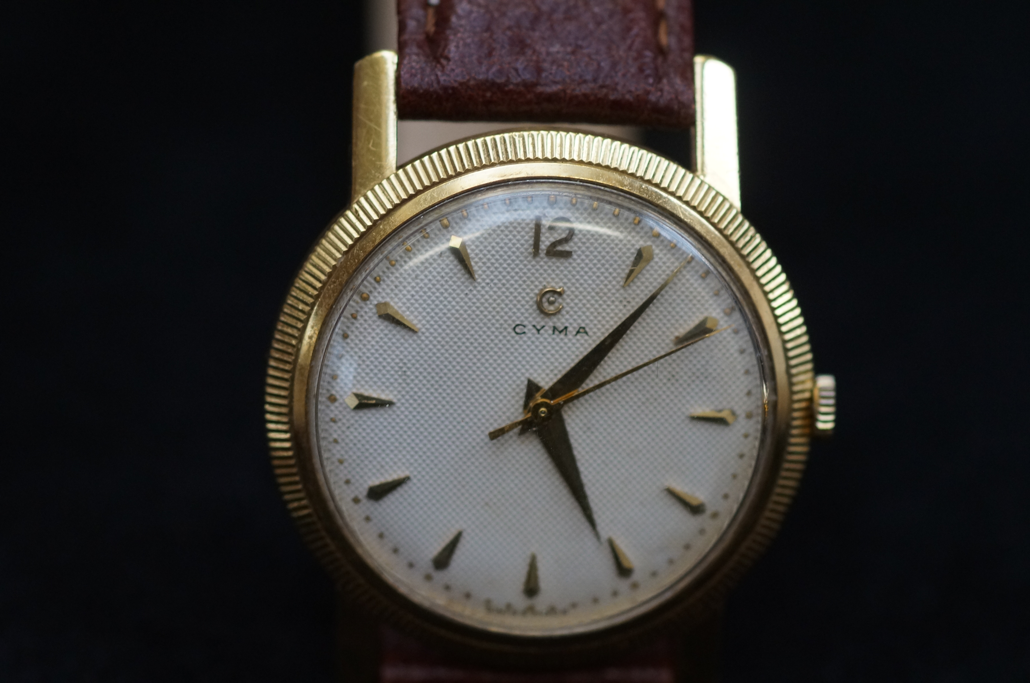 18ct Gold case Cyma gents wristwatch, manual wind - Image 2 of 2