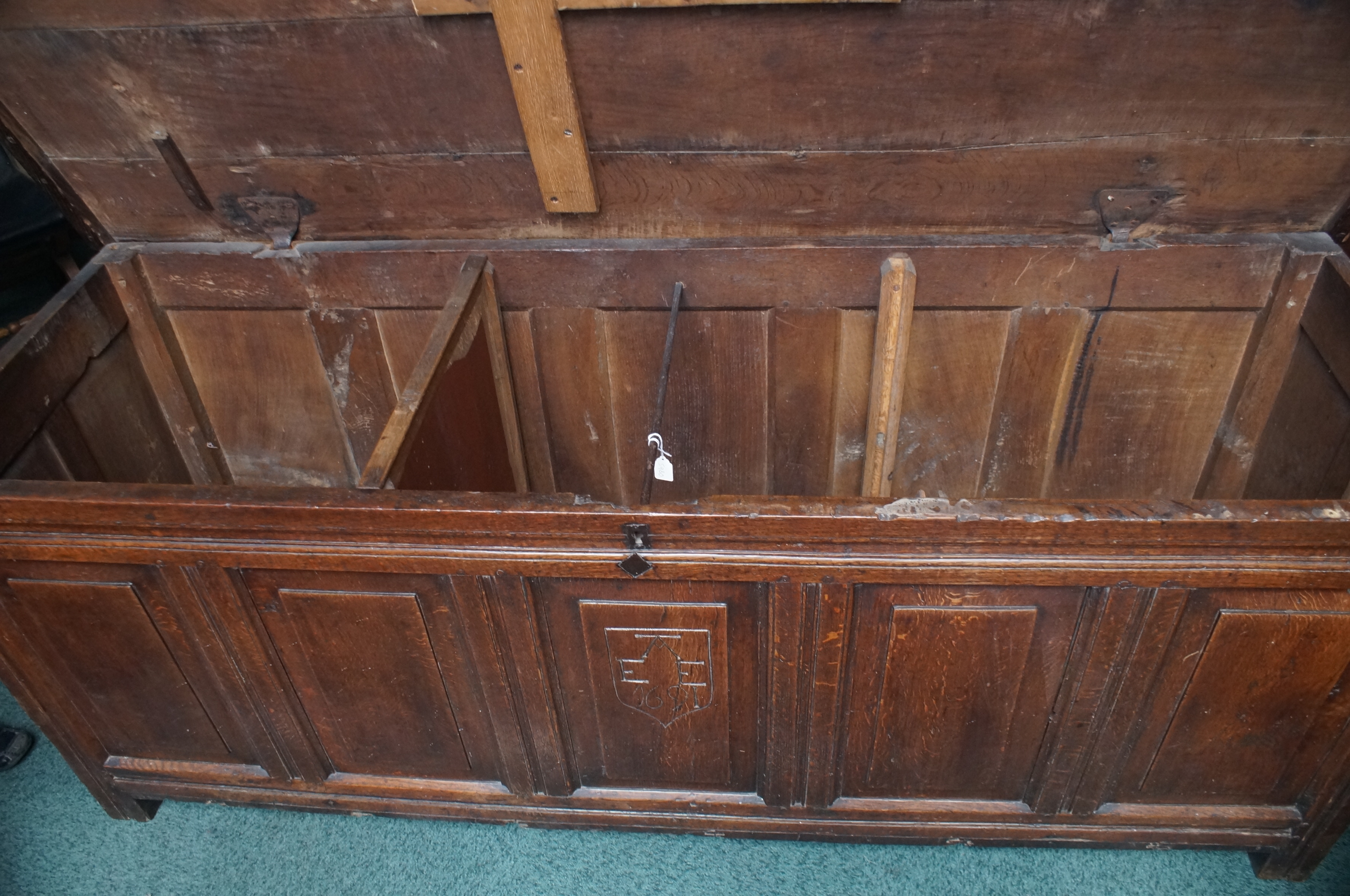 An early 18th century coffer of large proportions, - Image 2 of 4