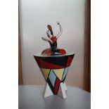 Lorna Bailey Deco Lady lidded pot limited edition