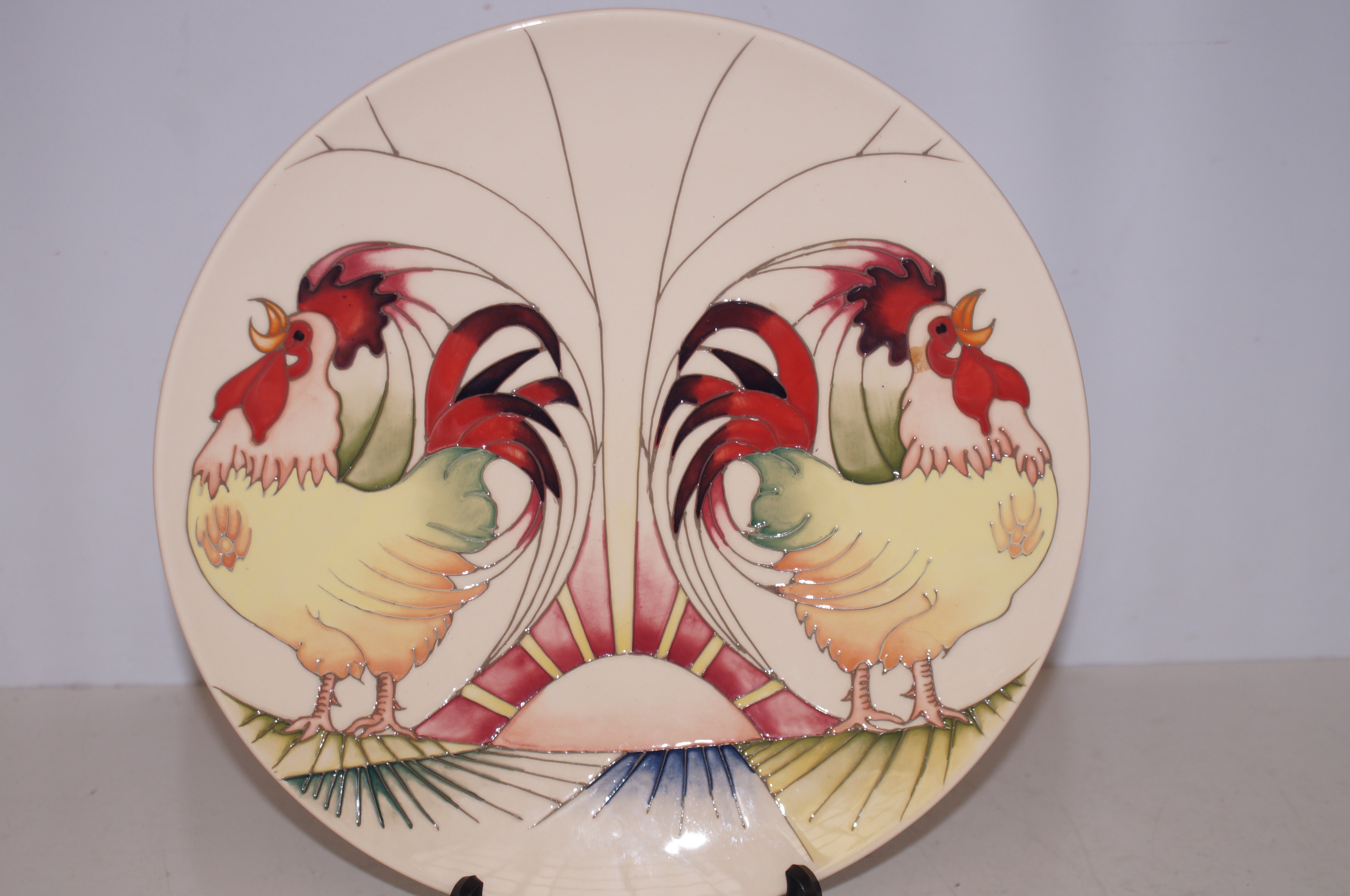 Moorcroft good morning roosters plate Diameter 30