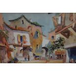 Framed Doyly John Print of a street scene 43cm x 5