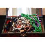 Jewellery box & costume jewellery contents