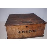 Naval military H.M.S box with 2 plaques