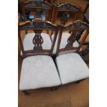 4 Edwardian chairs with original front casters