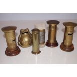 Collection of brass money boxes