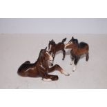 3x Small Beswick horses