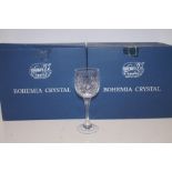 12 Bohemian crystal glasses boxed