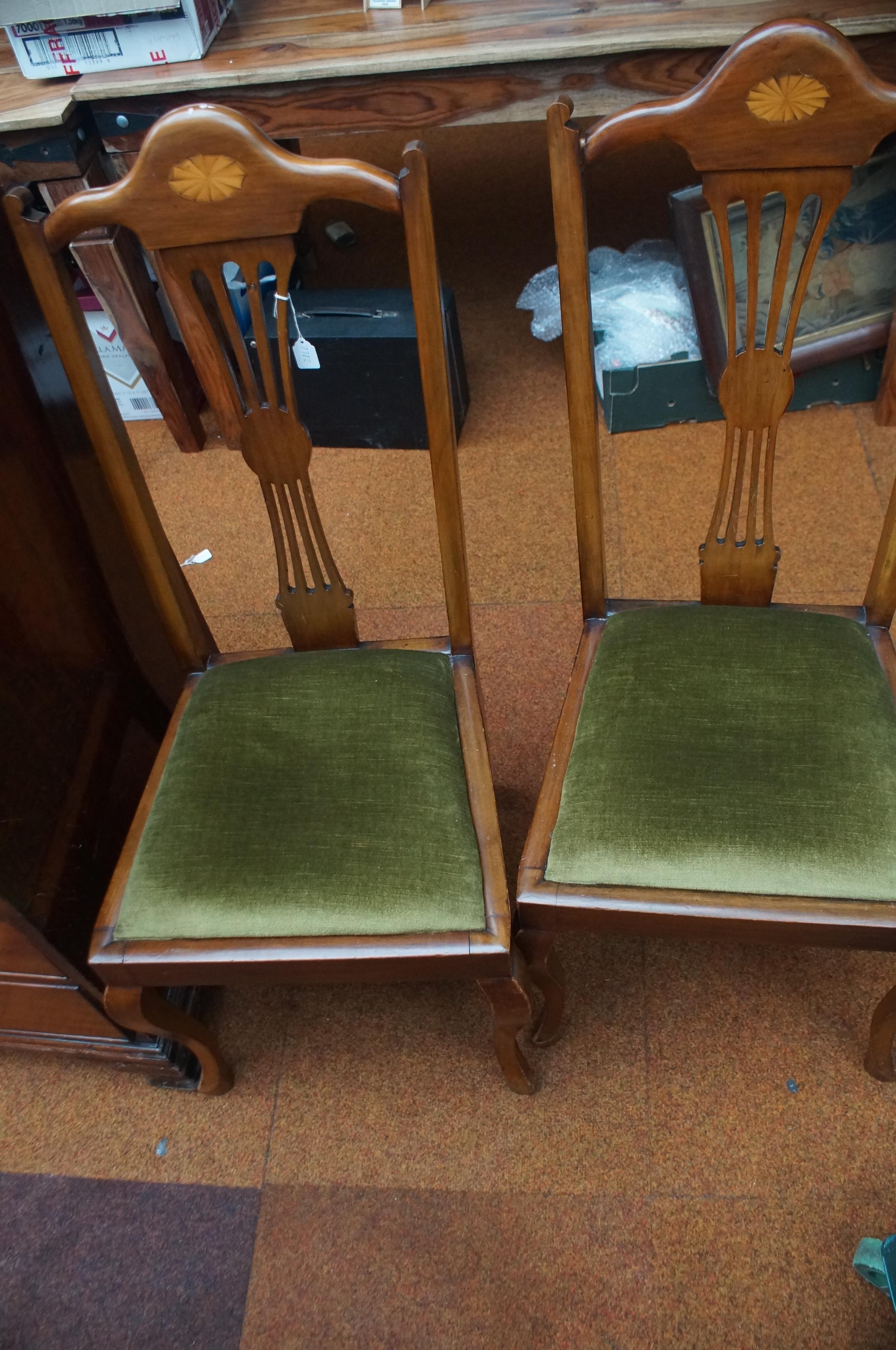 Pair of inlaid Victorian chairs