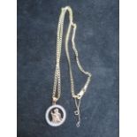 9ct Gold chain with St Christopher surrounded by d
