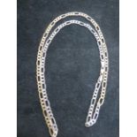 9ct White & yellow gold Figaro chain, fully hallmarked. Weight 5.2 grams