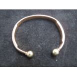 Unmarked torque bangle, tested for high carat Weig