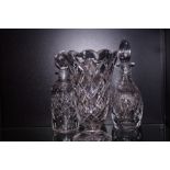 2 Cut crystal decanters & cut crystal vase