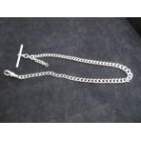 Fully hallmarked Albert chain with T-bar & dog cli