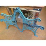 Pair of cast iron bench ends