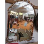1960's bevelled mirror with peach edging